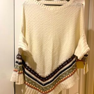 Anthropologie Sleeping on Snow Cape Sweater
